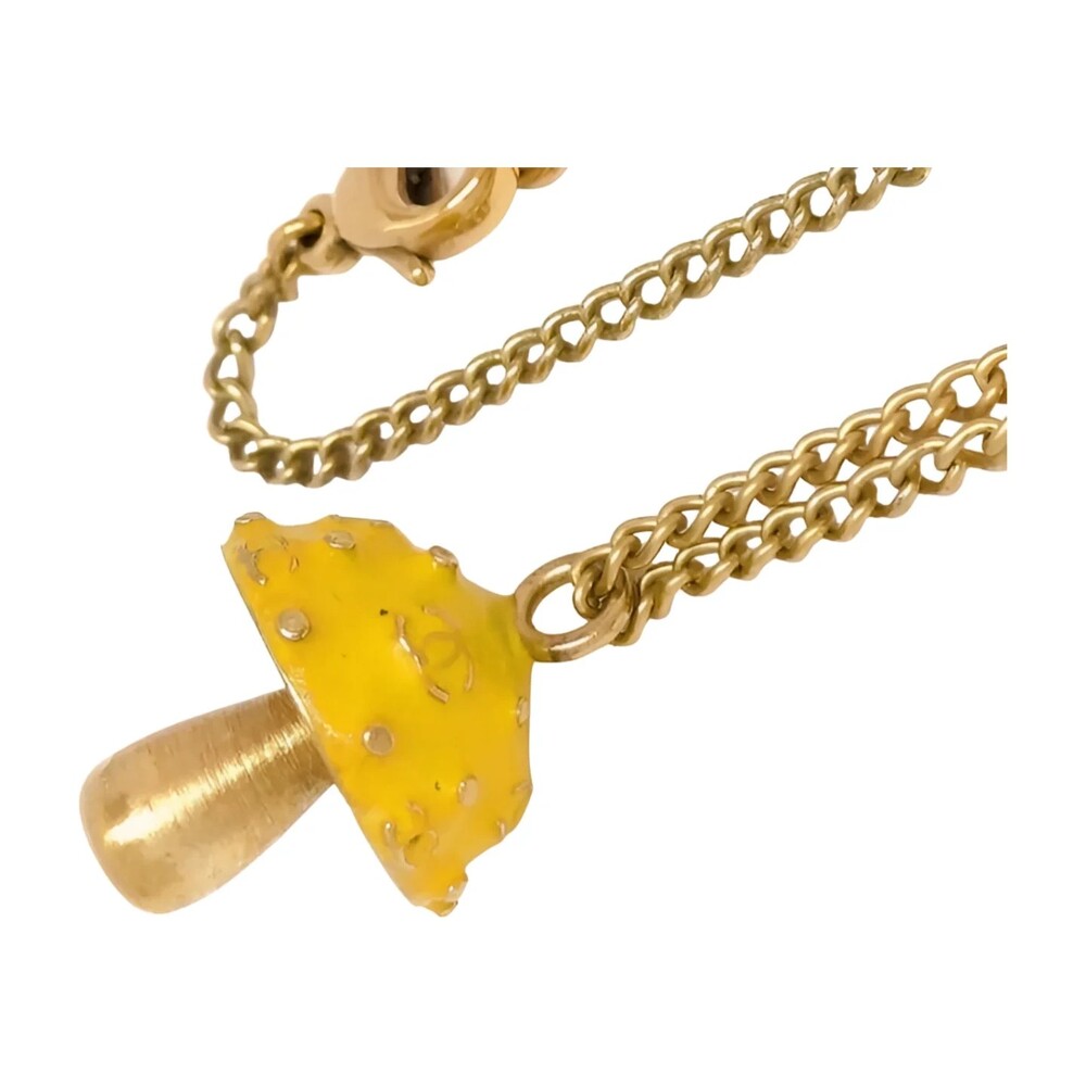 6318 - Chanel Coco Mushroom Gold Necklace with Chain - Gold - Coco Mushroom Gold